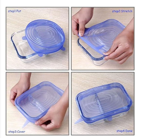 SET DE 6 TAPAS DE SILICONA ♻️ –🥑¡Conserva tu comida fresca por más tiempo sin desperdicios! ♻️