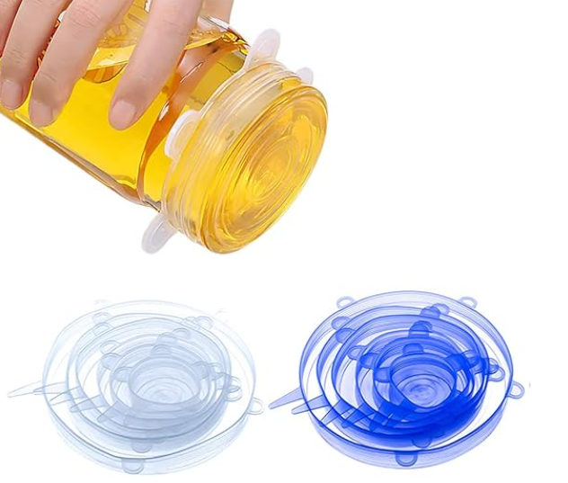 SET DE 6 TAPAS DE SILICONA ♻️ –🥑¡Conserva tu comida fresca por más tiempo sin desperdicios! ♻️