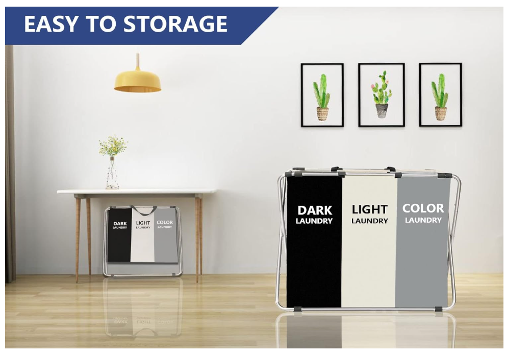 🧺 Organiza tu ropa como un experto con esta cesta de 3 secciones