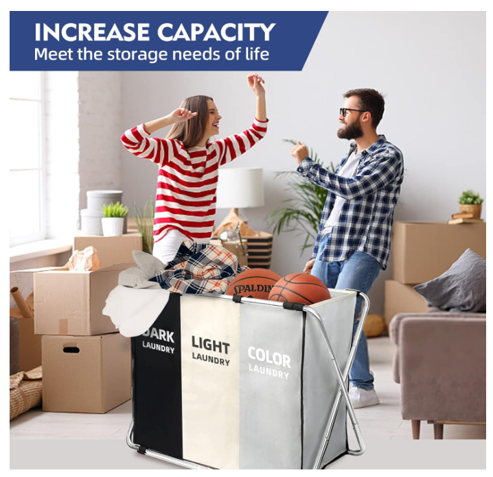 🧺 Organiza tu ropa como un experto con esta cesta de 3 secciones