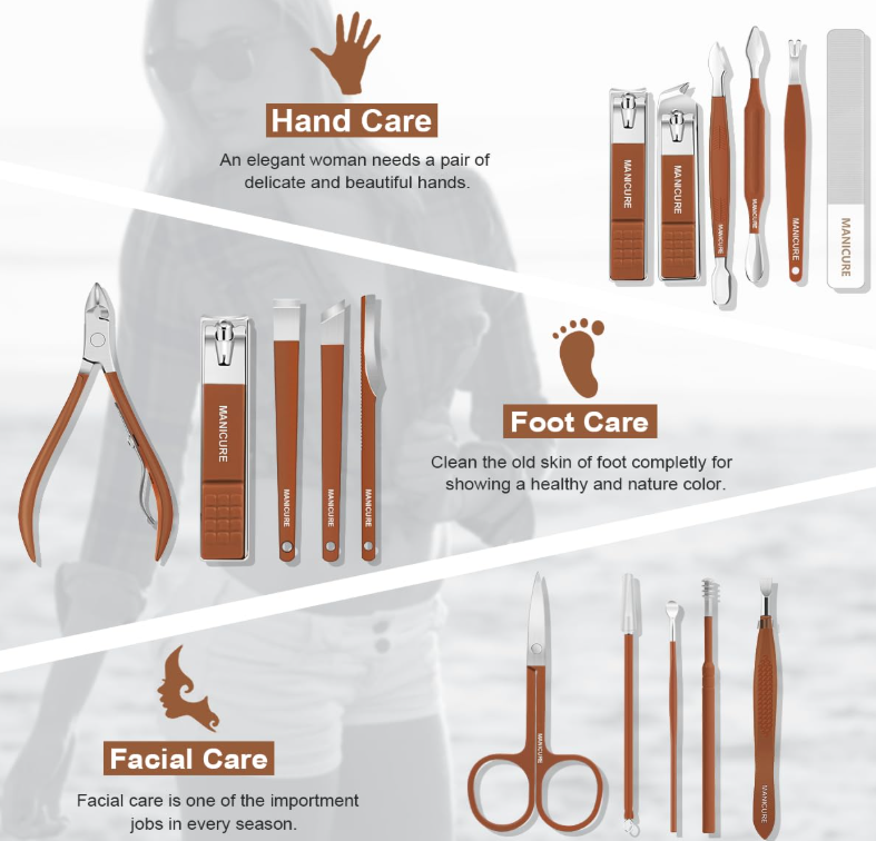 REMOVEDOR DE CALLOS + KIT DE MANICURA Y PEDICURA / COMBO BeautyCare Pro 18 en 1