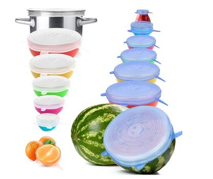 SET DE 6 TAPAS DE SILICONA ♻️ –🥑¡Conserva tu comida fresca por más tiempo sin desperdicios! ♻️