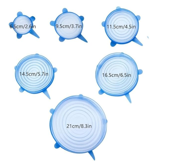 SET DE 6 TAPAS DE SILICONA ♻️ –🥑¡Conserva tu comida fresca por más tiempo sin desperdicios! ♻️