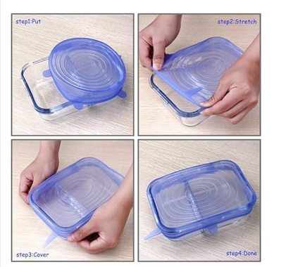 SET DE 6 TAPAS DE SILICONA ♻️ –🥑¡Conserva tu comida fresca por más tiempo sin desperdicios! ♻️