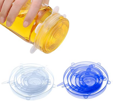 SET DE 6 TAPAS DE SILICONA ♻️ –🥑¡Conserva tu comida fresca por más tiempo sin desperdicios! ♻️