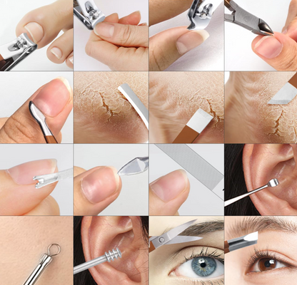 REMOVEDOR DE CALLOS + KIT DE MANICURA Y PEDICURA / COMBO BeautyCare Pro 18 en 1